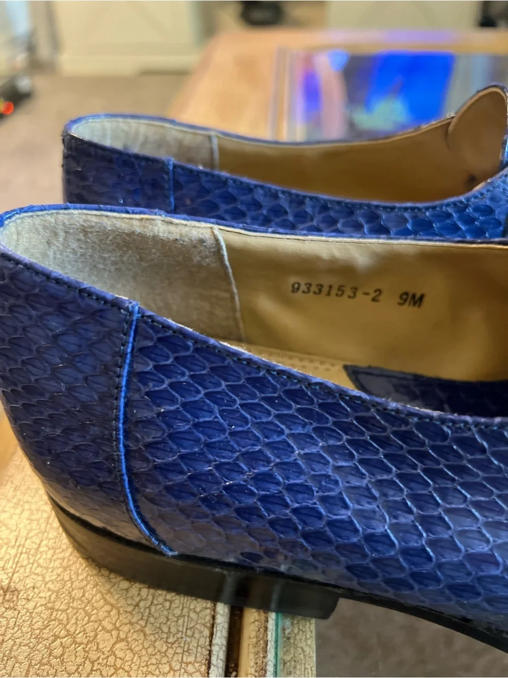 Giorgio Brutini Genuine  Snakeskin Blue Exotic Derby Men’s Dress Shoes 9M